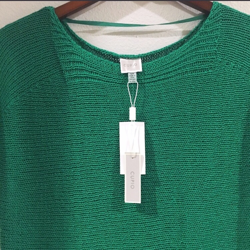 Cupio Fresh Green Women’s Short Sleeve Sweater Top - Picture 2 of 6